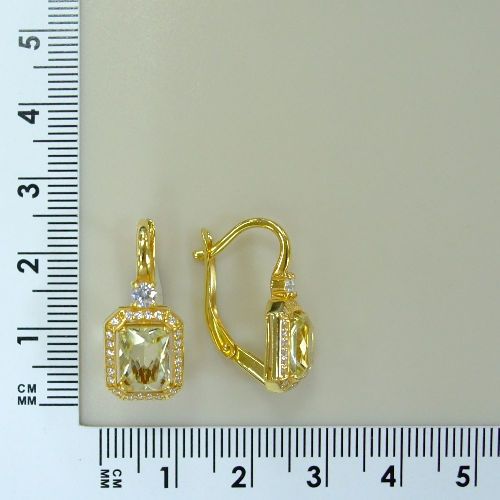 Серебряные серьги с цитринами